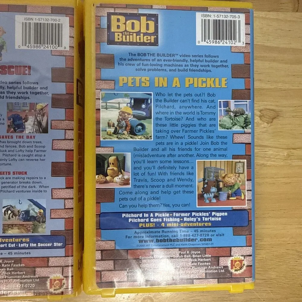 Bob the Builder VHS Tapes Lot Of 3 To The Rescue Pets In A Pickle, Can We Fix It - Picture 6 of 9